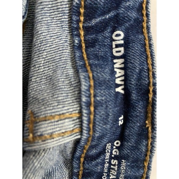 OLD NAVY WOMENS Size 12 O.G. STRAIGHT  32X25”High-Rise Jeans - Picture 15 of 16